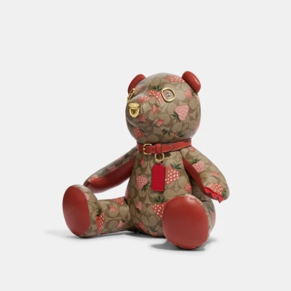 Coach Brown and Red Teddy Bear